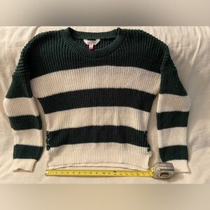 No Boundaries Green and White Knit Sweater XL